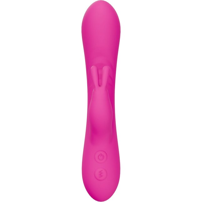 Розовый силиконовый вибратор-кролик. Фотография 3.