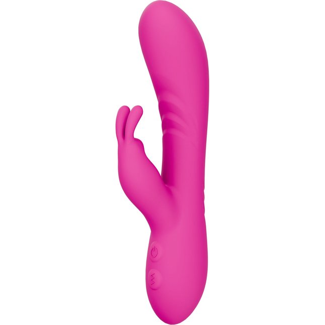 Розовый силиконовый вибратор-кролик