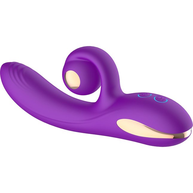 Фиолетовый вибратор-кролик с функцией вращения ствола. Фотография 4.