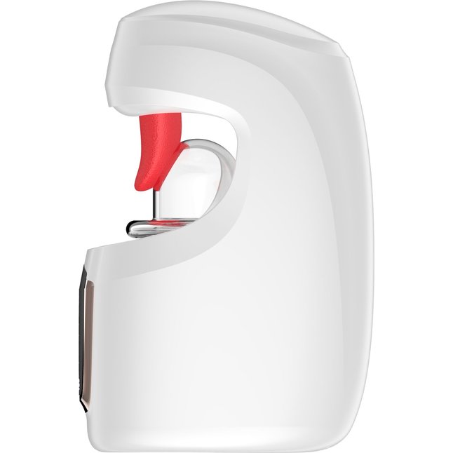 Белый мастурбатор с язычком и возвратно-поступательными движениями. Фотография 2.