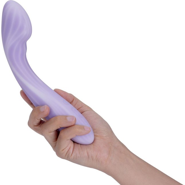 Сиреневый интерактивный вибростимулятор с функцией нагрева Margot - 21 см. Фотография 7.