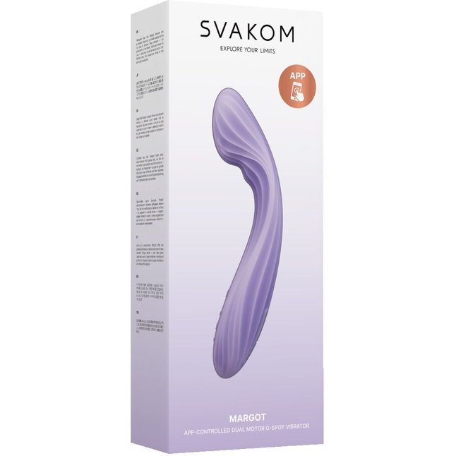 Сиреневый интерактивный вибростимулятор с функцией нагрева Margot - 21 см. Фотография 9.