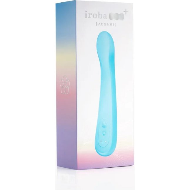Голубой вибратор с подвижной головкой iroha Fit Aonami - 18 см - IROHA Vibrators. Фотография 3.