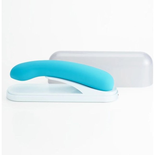 Голубой вибратор с подвижной головкой iroha Fit Aonami - 18 см - IROHA Vibrators. Фотография 5.