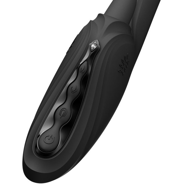 Черный вибростимулятор-кролик с функцией нагрева Ares - 24,6 см. Фотография 5.