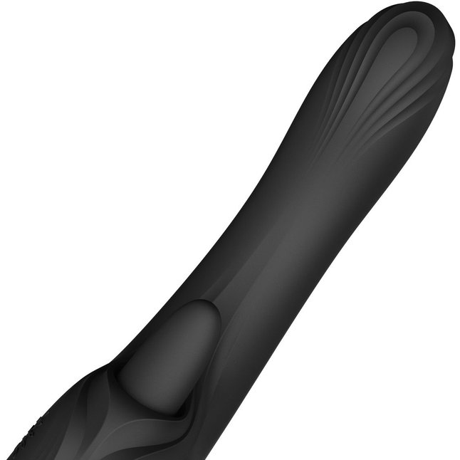 Черный вибростимулятор-кролик с функцией нагрева Ares - 24,6 см. Фотография 6.