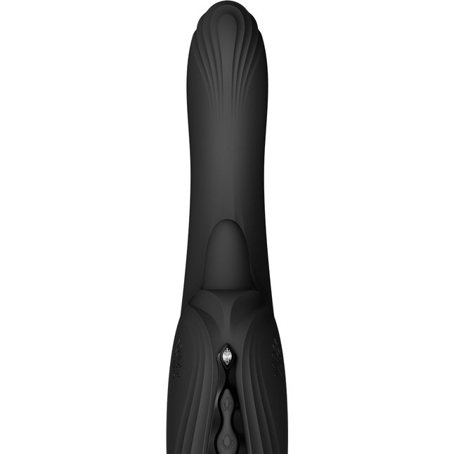 Черный вибростимулятор-кролик с функцией нагрева Ares - 24,6 см. Фотография 8.