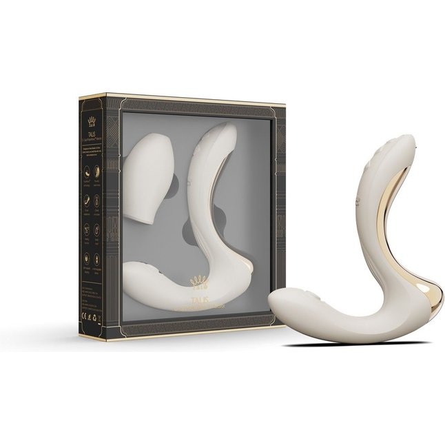 Белый вибромассажёр G-зоны Talis с пульсацией, вакуумной стимуляцией и функцией нагрева. Фотография 2.