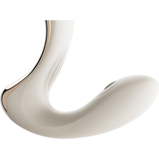 Белый вибромассажёр G-зоны Talis с пульсацией, вакуумной стимуляцией и функцией нагрева. Фотография 6.