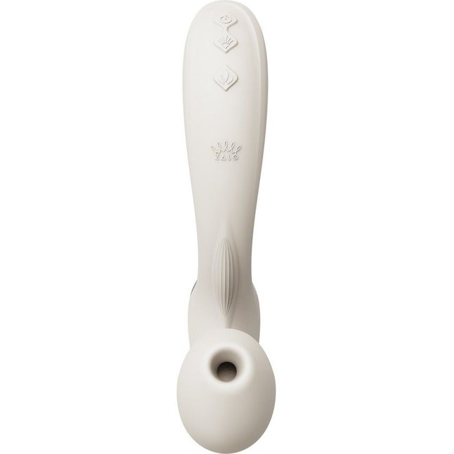 Белый вибромассажёр G-зоны Talis с пульсацией, вакуумной стимуляцией и функцией нагрева. Фотография 8.