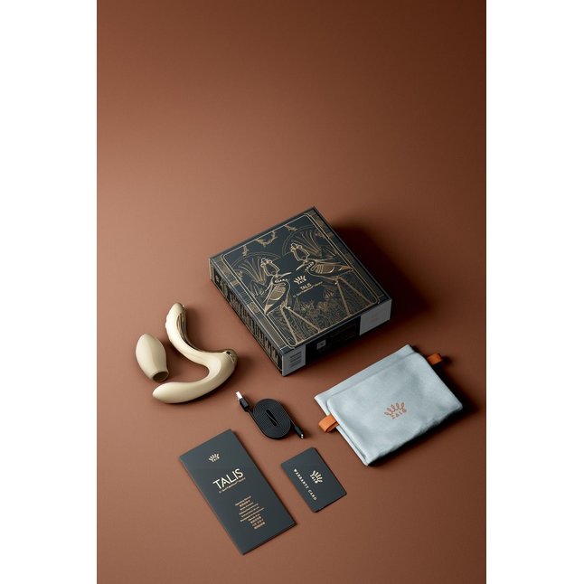 Белый вибромассажёр G-зоны Talis с пульсацией, вакуумной стимуляцией и функцией нагрева. Фотография 9.