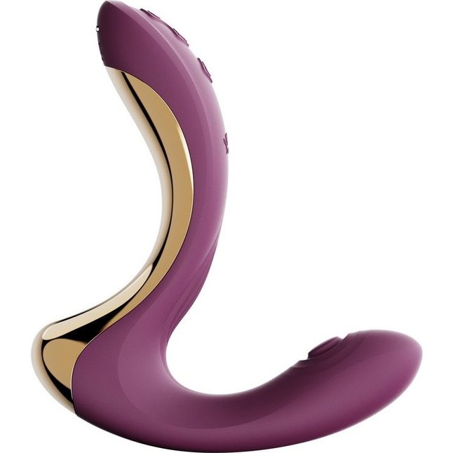Фиолетовый вибромассажёр G-зоны Talis с пульсацией, вакуумной стимуляцией и функцией нагрева. Фотография 5.