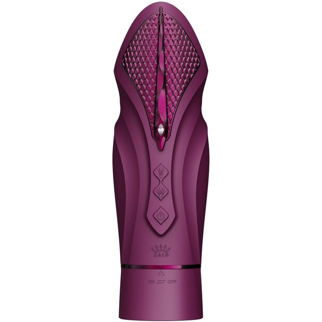 Фиолетовая секс-машина с функцией нагрева, насадками и присоской Sesh. Фотография 5.