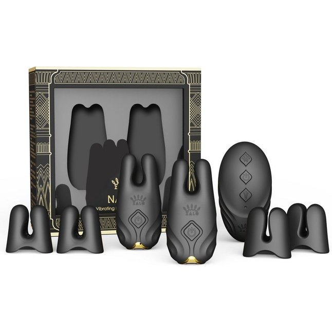 Черные виброзажимы на соски Nave. Фотография 2.