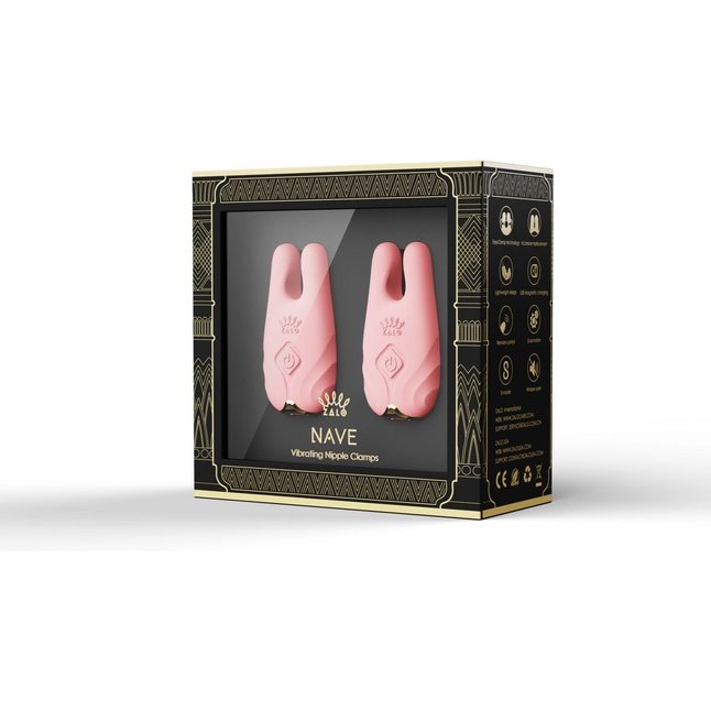 Розовые виброзажимы на соски Nave. Фотография 9.