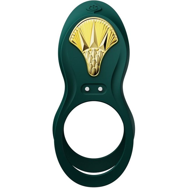 Зеленое эрекционное виброкольцо Bayek с пультом ДУ. Фотография 4.