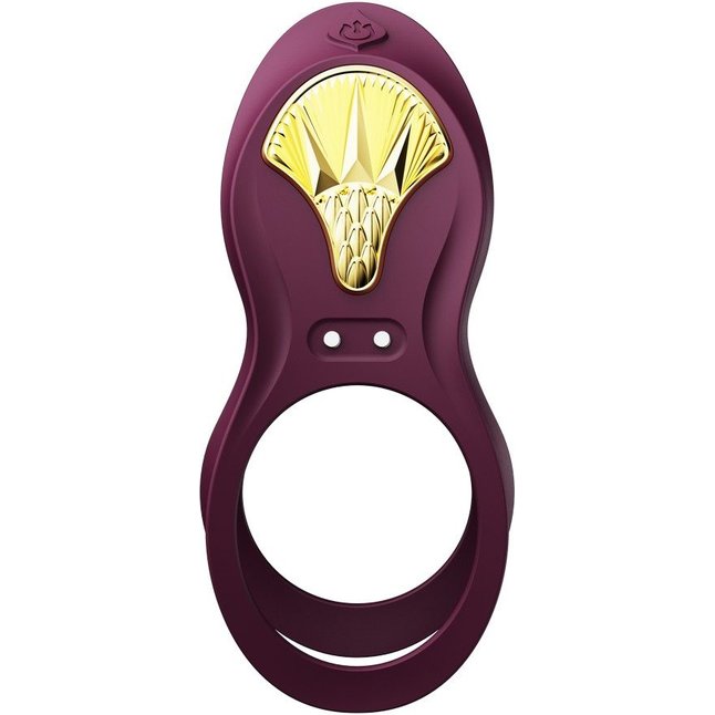 Фиолетовое эрекционное виброкольцо Bayek с пультом ДУ. Фотография 4.
