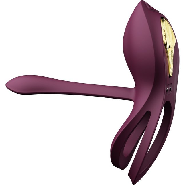 Фиолетовое эрекционное виброкольцо Bayek с пультом ДУ. Фотография 7.