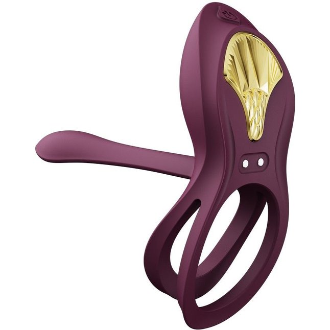 Фиолетовое эрекционное виброкольцо Bayek с пультом ДУ. Фотография 8.