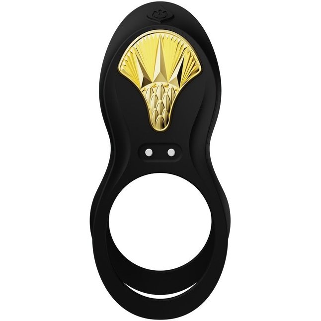 Черное эрекционное виброкольцо Bayek с пультом ДУ. Фотография 6.