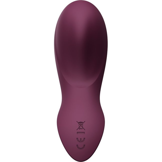 Фиолетовый вибромассажёр в трусики Aya с насадкой и пультом ДУ. Фотография 7.