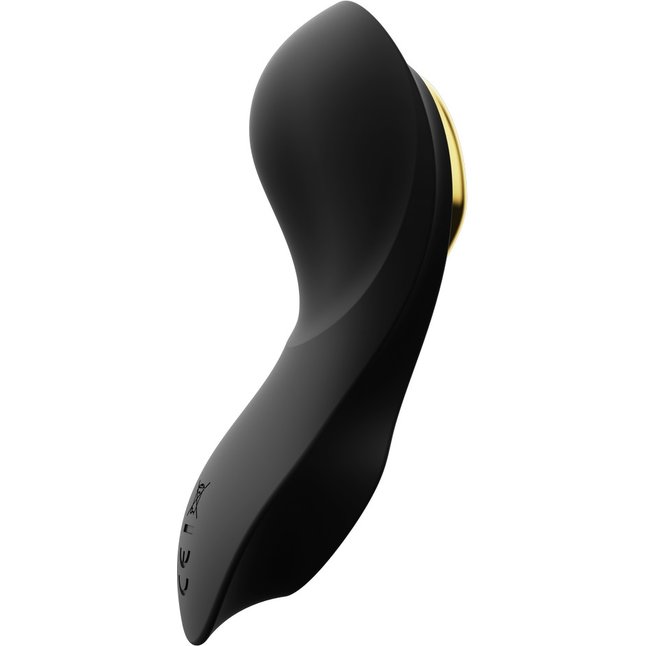 Черный вибромассажёр в трусики Aya с насадкой и пультом ДУ. Фотография 7.