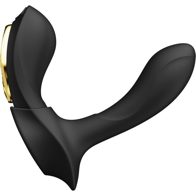 Черный вибромассажёр в трусики Aya с насадкой и пультом ДУ. Фотография 9.