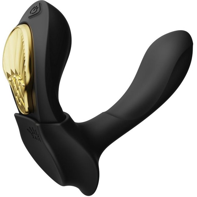 Черный вибромассажёр в трусики Aya с насадкой и пультом ДУ. Фотография 10.