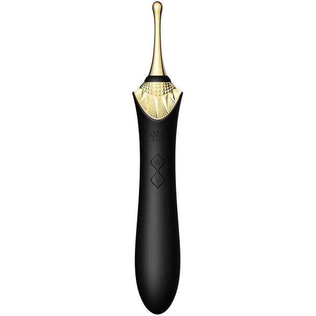 Черный клиторальный вибростимулятор с насадками Bess. Фотография 3.