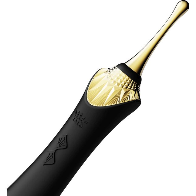 Черный клиторальный вибростимулятор с насадками Bess. Фотография 5.