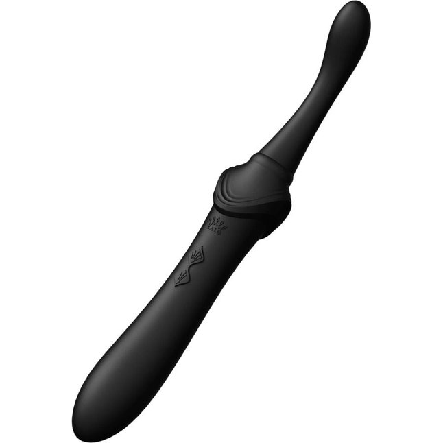 Черный клиторальный вибростимулятор с насадками Bess. Фотография 8.