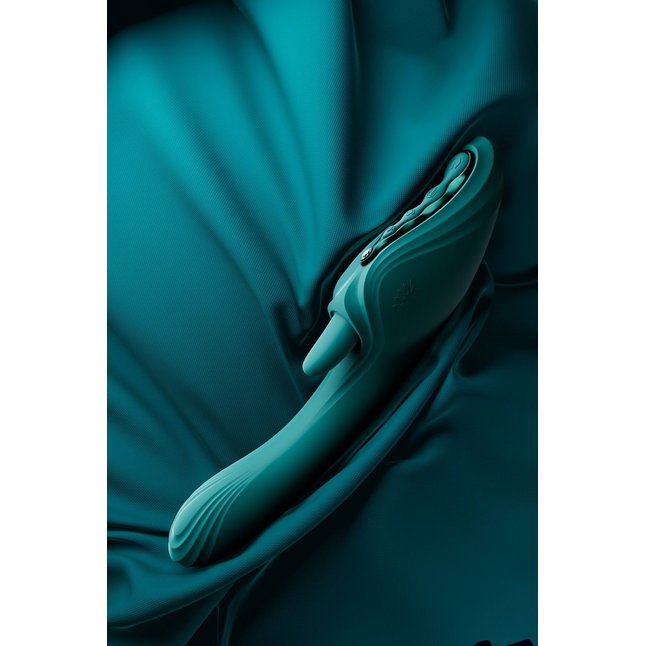 Зеленый вибростимулятор-кролик с функцией нагрева Ares - 24,6 см. Фотография 8.