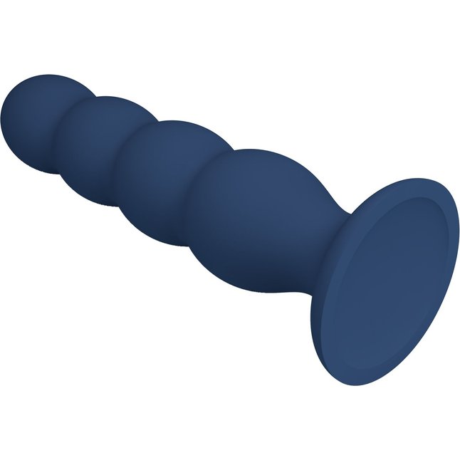Синий анальный стимулятор со смещенным центром тяжести Silicone Anal Plug XL - 16,5 см - Mr.Play. Фотография 2.