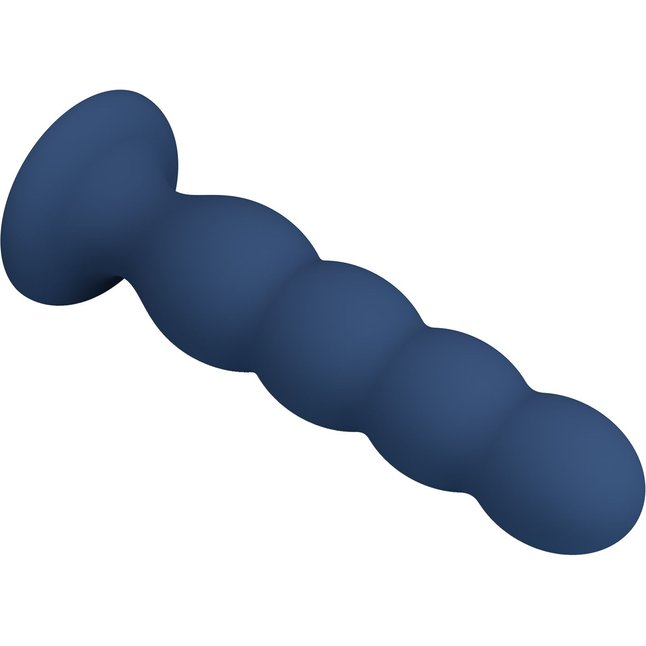 Синий анальный стимулятор со смещенным центром тяжести Silicone Anal Plug XL - 16,5 см - Mr.Play. Фотография 3.