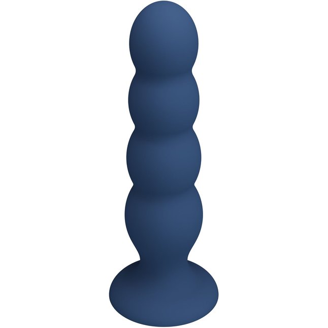 Синий анальный стимулятор со смещенным центром тяжести Silicone Anal Plug XL - 16,5 см - Mr.Play