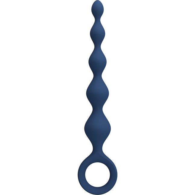 Синяя анальная ёлочка с кольцом 5 Beads Anal Bead - 20,4 см - Mr.Play