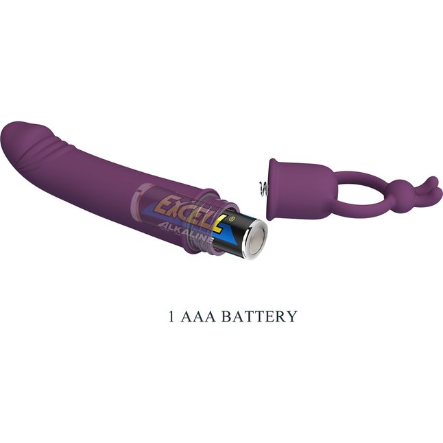 Сливовый вибратор с кольцом Cora - 15,5 см - Pretty Love. Фотография 8.