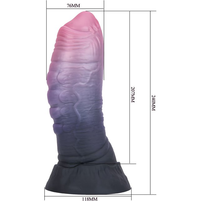 Фаллоимитатор-гигант на присоске Dreadful Fiend - 24 см. Фотография 6.