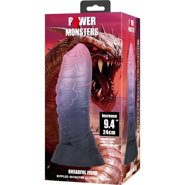Фаллоимитатор-гигант на присоске Dreadful Fiend - 24 см. Фотография 7.