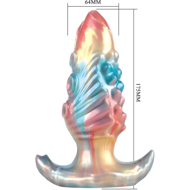 Анальная пробка с функцией расширения Ebon Leviathan - 17,5 см. Фотография 6.