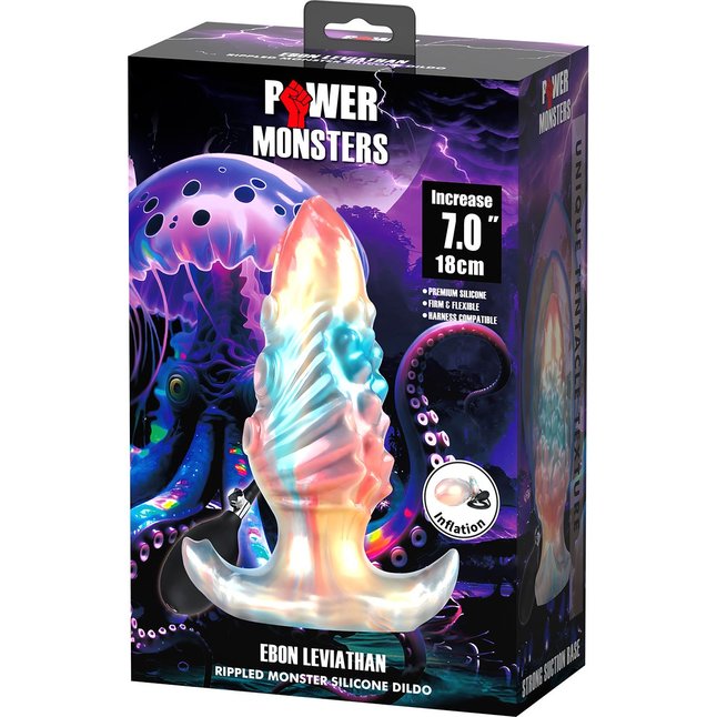 Анальная пробка с функцией расширения Ebon Leviathan - 17,5 см. Фотография 8.