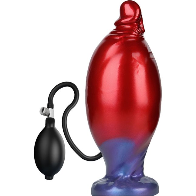 Красный фаллоимитатор с функцией расширения Shadow Behemoth - 21 см