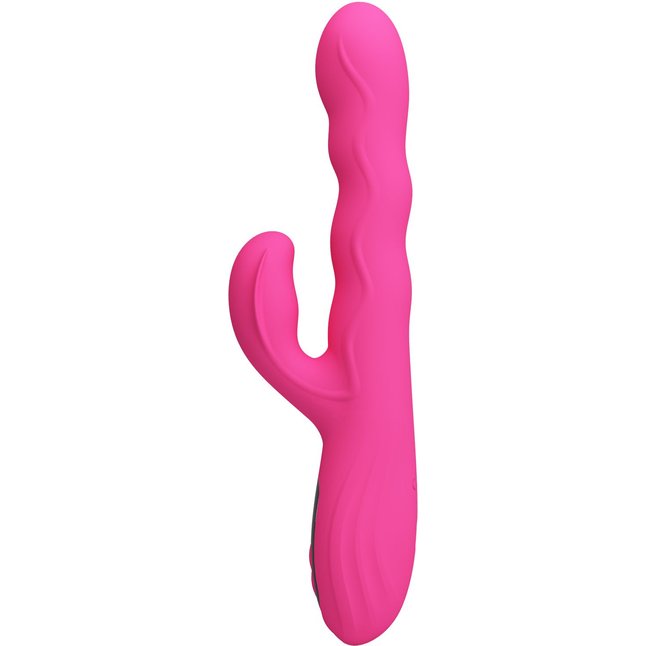 Розовый вибростимулятор-кролик с волновыми движениями Winters - 25,2 см - Pretty Love. Фотография 7.