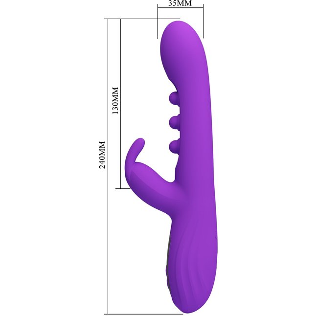 Фиолетовый вибростимулятор-кролик с шариками для точки G Sabien - 24 см - Pretty Love. Фотография 8.
