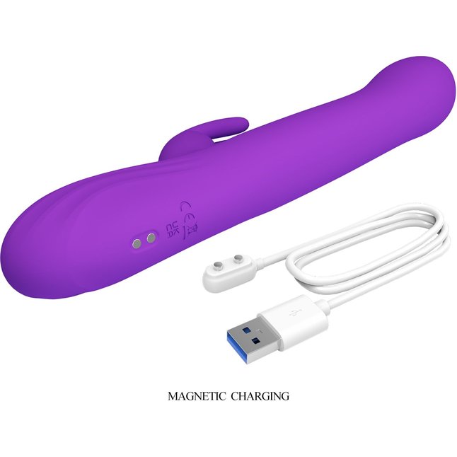 Фиолетовый вибростимулятор-кролик с шариками для точки G Sabien - 24 см - Pretty Love. Фотография 10.