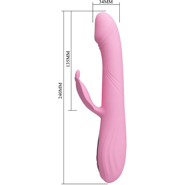 Нежно-розовый вибростимулятор-кролик Abella - 24 см - Pretty Love. Фотография 7.