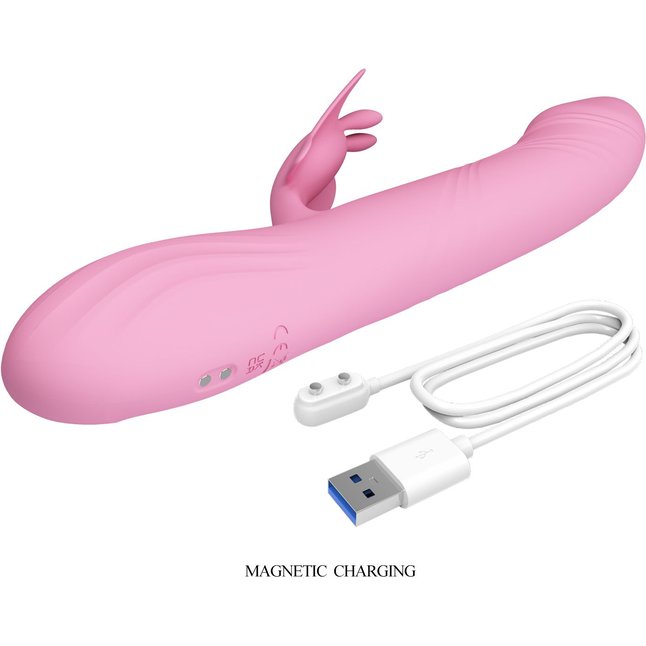 Нежно-розовый вибростимулятор-кролик Abella - 24 см - Pretty Love. Фотография 9.