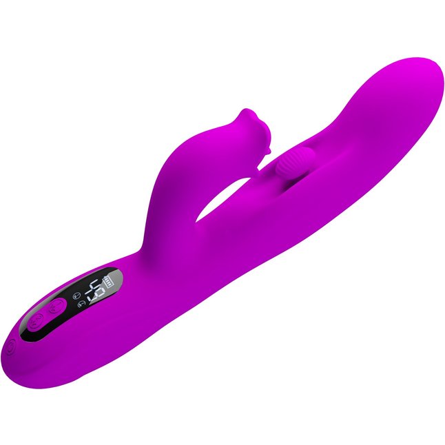 Лиловый вибромассажёр-кролик со стимуляцией точки G Yalanda - 23,9 см - Pretty Love. Фотография 4.