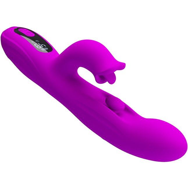Лиловый вибромассажёр-кролик со стимуляцией точки G Yalanda - 23,9 см - Pretty Love. Фотография 5.