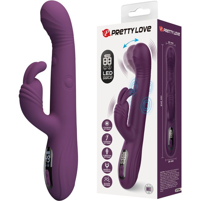 Фиолетовый вибромассажёр-кролик Dee - 23,9 см. Фотография 2.